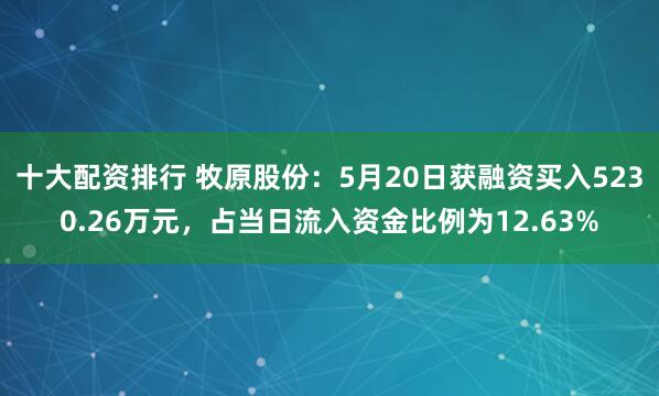 十大配资排行 牧原股份：5月20日获融资买入5230.26万元，占当日流入资金比例为12.63%
